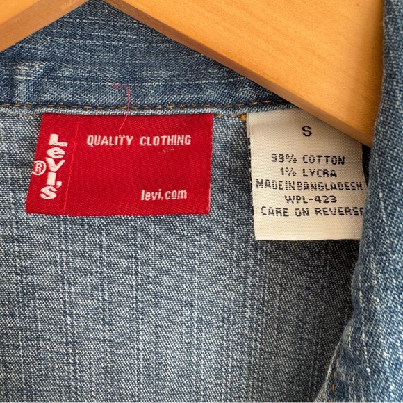 Rare Levi's Long Sleeve Midi/Maxi Length Denim Dress Size S - Picture 5 of 9